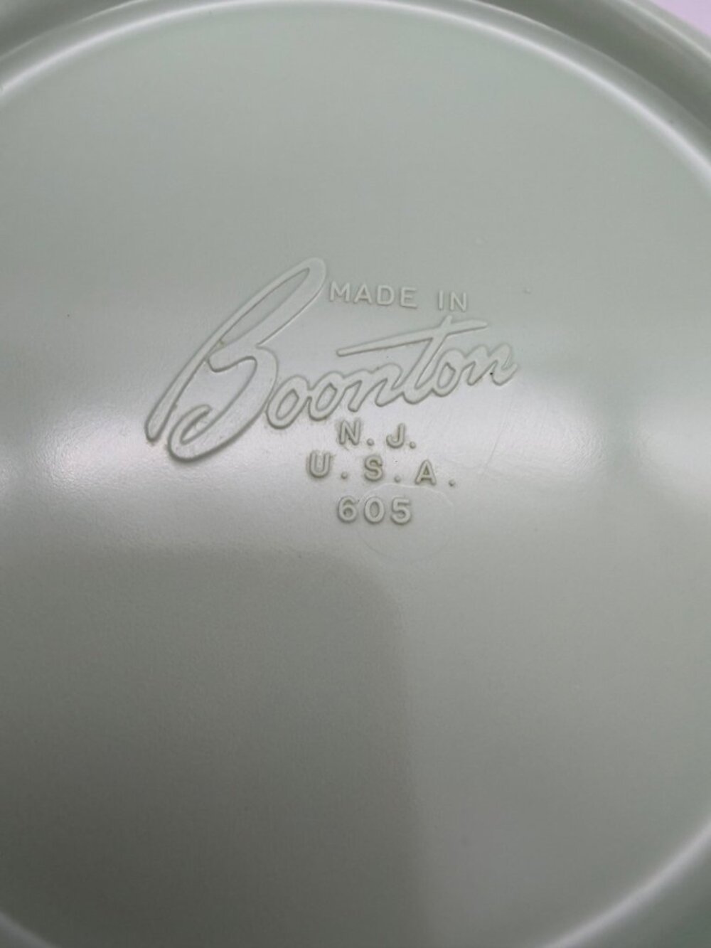 Vintage Boonton Melmac Mint Green Divided Serving Bowl #605-10 USA MCM 10 Inch - Picture 6 of 7